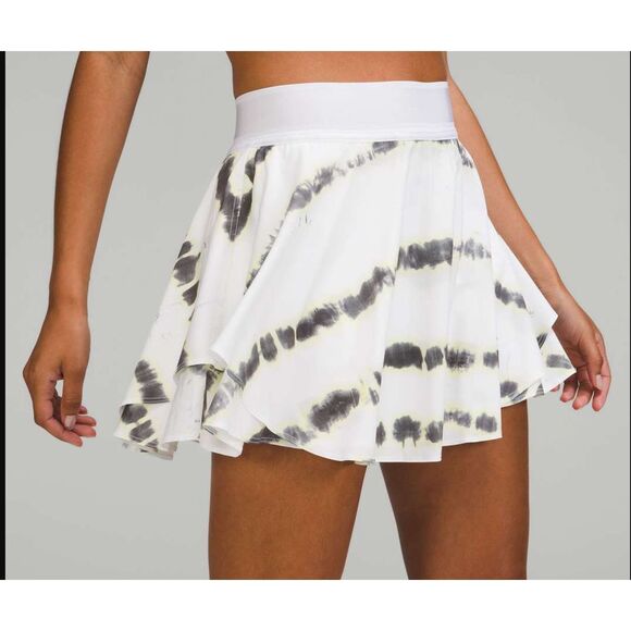 lululemon athletica Dresses & Skirts - #1 Lululemon‎ Court Rival High-Rise Skirt Long Transverse Yellow Multi SIZE 4